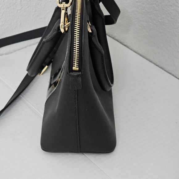 Michael Kors Black Saffiano Leather Center Stripe Dome Satchel - Picture 4 of 11